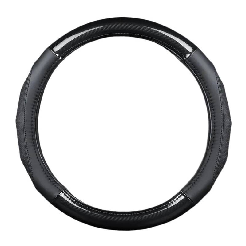 Auto Lenkradabdeckung Für Golf 5 6 Für Polo Für Passat B6 B7 CC Carbon Fiber Lenkrad Abdeckung Geeignet Lenkradbezug Fürs Auto(Black Round) von NLNPFGHVZY