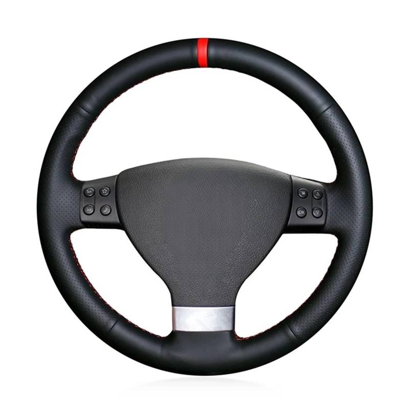 Auto Lenkradabdeckung Für Golf 5 Mk5 Für VW Für Passat B6 rutschfeste Schwarze Kunstleder-Lenkradabdeckung Lenkradbezug Fürs Auto(Orange Thread) von NLNPFGHVZY