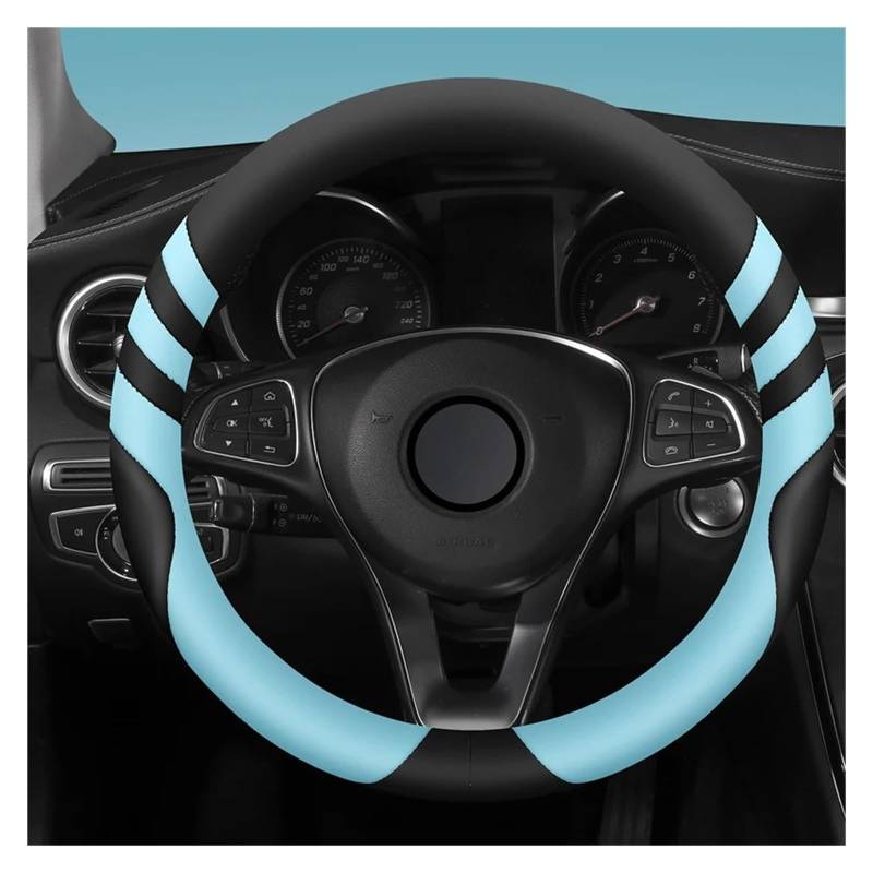 Auto Lenkradabdeckung Für Lenkräder Mit Einem Durchmesser Von 14,5 Bis 15 Zoll Auto-Lenkradbezug Universeller Langlebiger Lederbezug Mit Anti-Rutsch-Futter Lenkradbezug Fürs Auto(Blue) von NLNPFGHVZY