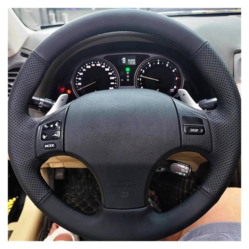 Auto Lenkradabdeckung Für Lexus IS250 IS300 ES250 PU Auto Lenkradbezug Aus Echtem Leder Autoinnenausstattung Lenkradbezug Fürs Auto(Black Thread) von NLNPFGHVZY
