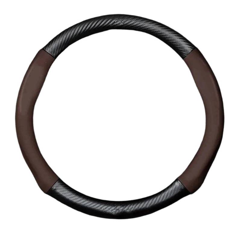 Auto Lenkradabdeckung Für Mazda 3 5 6 SKYACTIV Axela Atenza CX30 CX5 CX8 CX9 MX5 RX8 RX7 BT50 Carbon Fiber Leder Auto Lenkrad Abdeckung Zubehör Lenkradbezug Fürs Auto(Brown) von NLNPFGHVZY