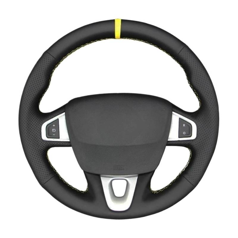 Auto Lenkradabdeckung Für Megane 3 Für Coupe GT RS 2010-2016 Lenkradabdeckung Schwarze Kunstleder-Autolenkradabdeckungen Lenkradbezug Fürs Auto(Blue Thread) von NLNPFGHVZY
