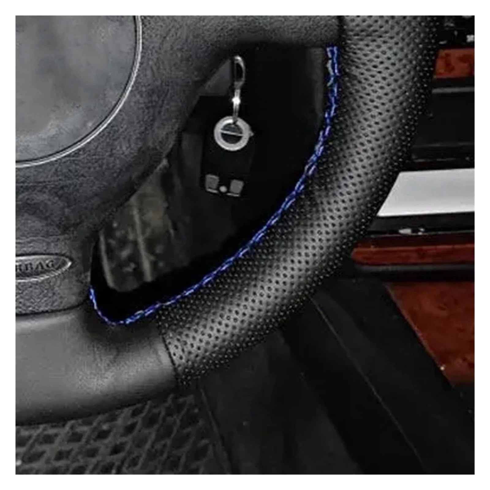 Auto Lenkradabdeckung Für Passat B5 1996-2005 Alte Anti-Rutsch-Leder-Auto-Lenkrad-Geflechtabdeckung Lenkradbezug Fürs Auto(Red Blue Thread) von NLNPFGHVZY