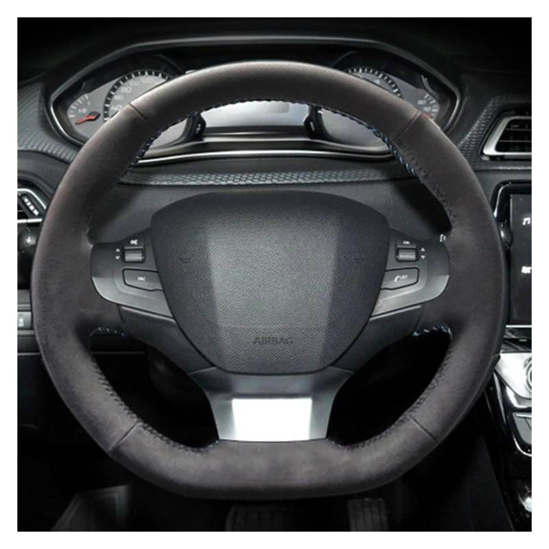 Auto Lenkradabdeckung Für Peugeot 308 307 2016-2019 Handgenähte Schwarze Stich-Autolenkradabdeckung rutschfeste Leder-Autoinnenausstattung Lenkradbezug Fürs Auto(Style3) von NLNPFGHVZY