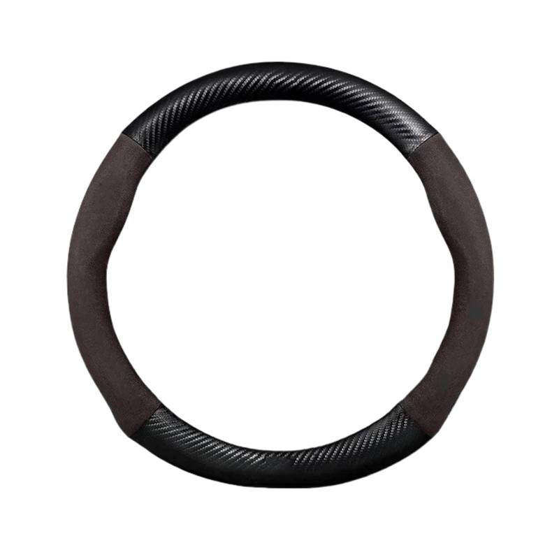 Auto Lenkradabdeckung Für Tiggo 3 4 5 7 Pro 8 Plus Arrizo 7 GX 5X EQ7 Fulwin 2 Eastar Für A3 Für A5 Auto 3D Wildleder Carbon Fiber Lenkrad Abdeckung Lenkradbezug Fürs Auto(Brown) von NLNPFGHVZY