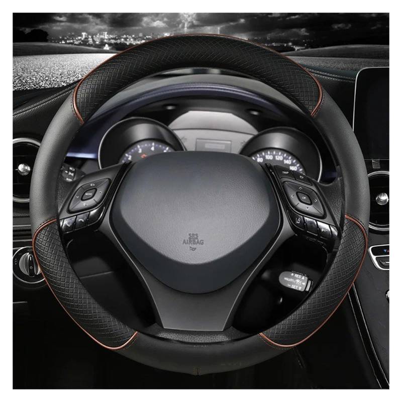 Auto Lenkradabdeckung Für Toyota Für CHR Für C-HR Mikrofaser Leder Sport Auto Lenkrad Abdeckung Lenkradbezug Fürs Auto(Coffee) von NLNPFGHVZY