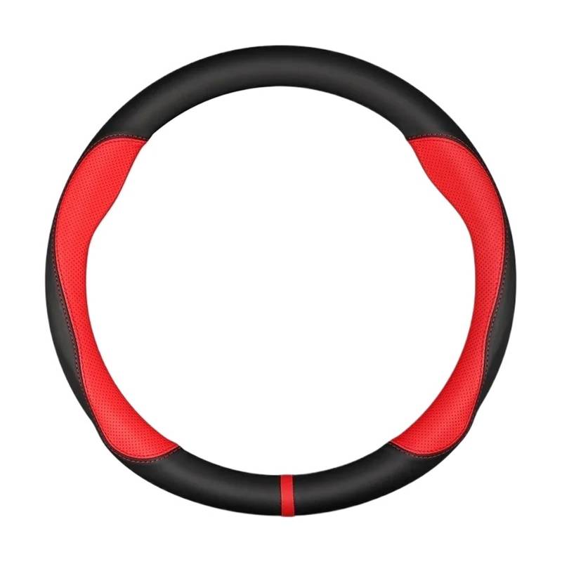 Auto Lenkradabdeckung Für Toyota Für Corolla Für RAV4 38cm 15in Leder Wildleder Auto Lenkrad Abdeckung Lenkradbezug Fürs Auto(O Red) von NLNPFGHVZY
