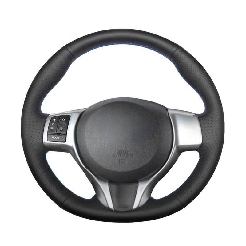 Auto Lenkradabdeckung Für Toyota Für Yaris 2012-2018 Schwarz PU Kunstleder Handgenähte Autolenkradabdeckung Lenkradbezug Fürs Auto(Gray Thread) von NLNPFGHVZY