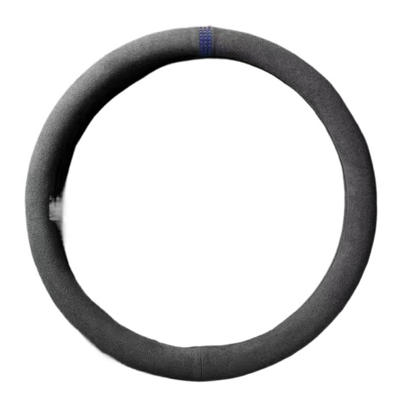 Auto Lenkradabdeckung Rindsleder Wildleder Lenkrad Abdeckung Wrap Universal 37-38cm Atmungsaktive Lenkung Abdeckungen Lenkradbezug Fürs Auto(O Shape Blue) von NLNPFGHVZY