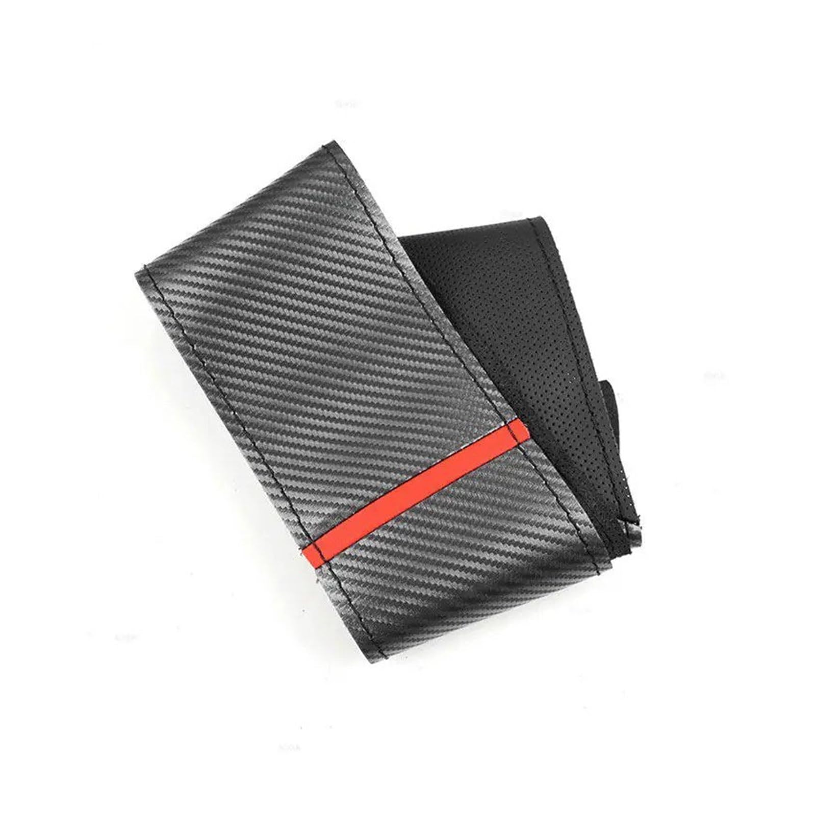 Auto Lenkradabdeckung Universal 38CM Schwarze Perforierte Lederspleißung Aus Kohlefaser - Rote Streifen Lenkrad-Handgeflechtabdeckung Innenzubehör Lenkradbezug Fürs Auto Auto Lenkradabdeckung Universal 38CM Schwarze Perforierte Lederspleißung Aus Kohlefaser - Rote Streifen Lenkrad-Handgeflechtabdeckung Innenzubehör Lenkradbezug Fürs Auto von NLNPFGHVZY