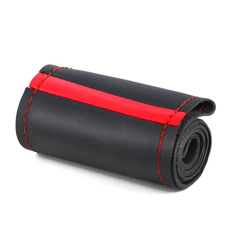 Auto Lenkradabdeckung Universal 38cm Auto Lenkradbezug Microfaser Leder Deckt Lenkrad rutschfeste Litschi Textur Lenkradbezug Fürs Auto(Red Thread) von NLNPFGHVZY