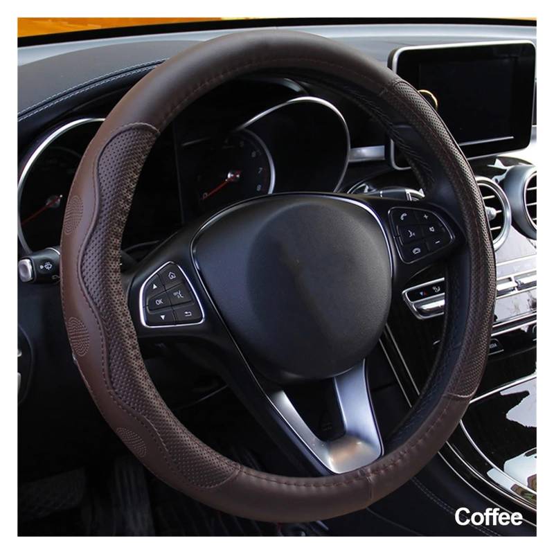 Auto Lenkradabdeckung Universal-Geflecht Auf Dem Lenkrad rutschfeste Auto-Lenkradabdeckung Lenkradbezug Fürs Auto(Coffee) von NLNPFGHVZY