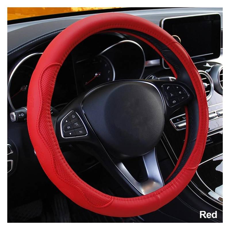 Auto Lenkradabdeckung Universal-Geflecht Auf Dem Lenkrad rutschfeste Auto-Lenkradabdeckung Lenkradbezug Fürs Auto(Red) von NLNPFGHVZY