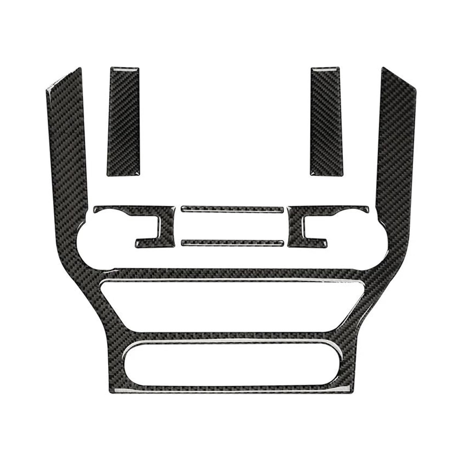 Panel Control Frame Trim Für Ford Für Mustang Für GT 2015-2021 Carbon Fiber Innen Auto GPS Navigation Trim Rahmen Multi-Media Konsole Dekoration Aufkleber Aufkleber Interieur Zubehör(A Set(Black)) von NLNPFGHVZY