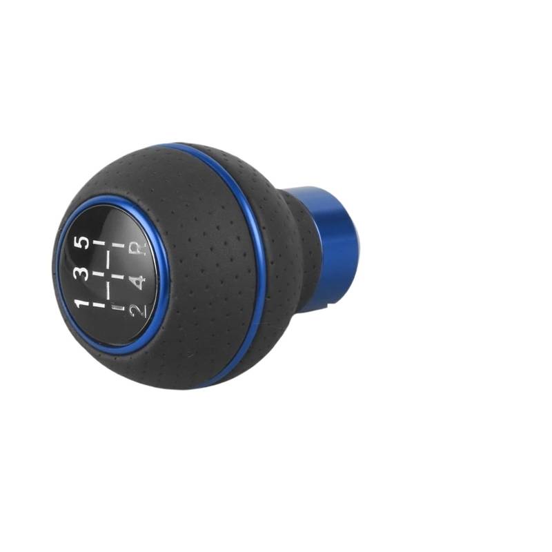 Schaltknauf 5 Gang Schaltknauf Kopf Stick Aluminium Auto Universal Schwarz Silber Rot Blau Schaltknäufe(Blue) von NLNPFGHVZY