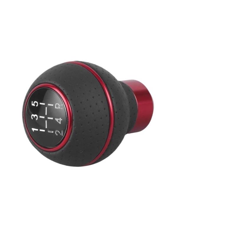 Schaltknauf 5 Gang Schaltknauf Kopf Stick Aluminium Auto Universal Schwarz Silber Rot Blau Schaltknäufe(Red) von NLNPFGHVZY