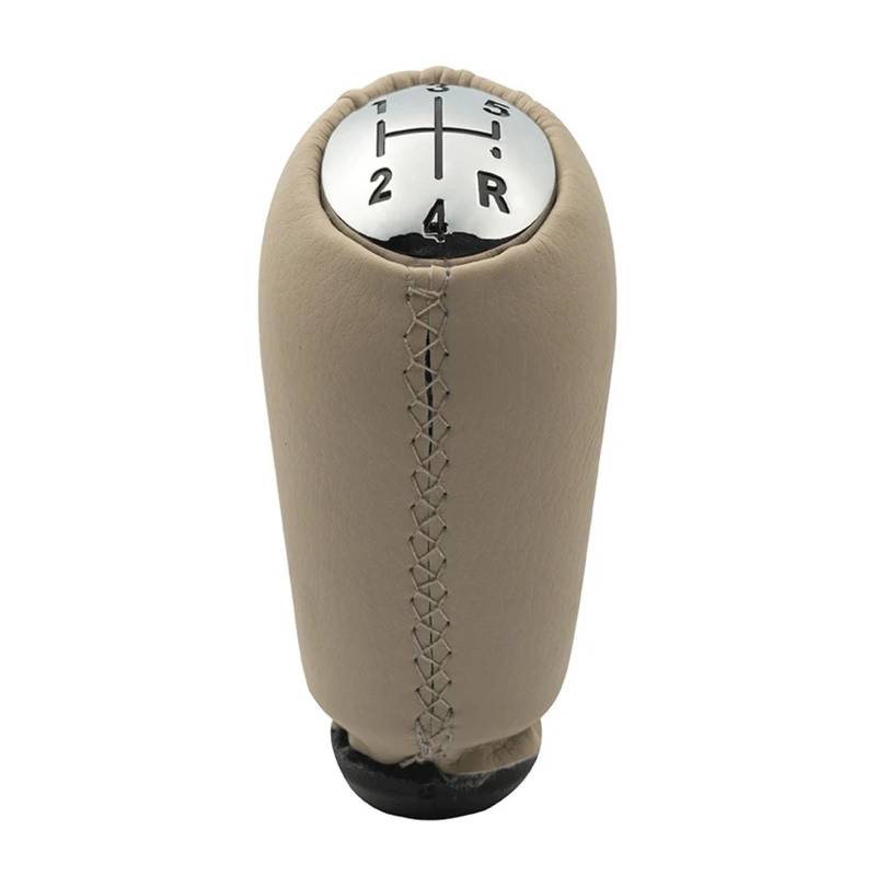 Schaltknauf Für Clio 3 Für Megane 2 Für Scenic Für Kangoo 2005 2006 2007 2008 2009 Leder Chrom Schaltknauf Hebel Shifter Stift Schaltknäufe(Chrome Cap Beige) von NLNPFGHVZY