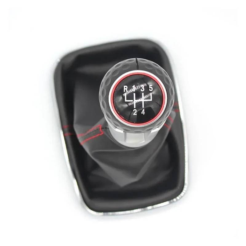 Schaltknauf Für VW Für Golf 4 IV Für MK4 Für GTI Für R32 Für Bora Für Jetta 1999-2004 5/6 Geschwindigkeit Schwarz Rahmen Schaltknauf Hebel Gamasche Boot 12mm Schaltknäufe(5 Speed GTI) von NLNPFGHVZY