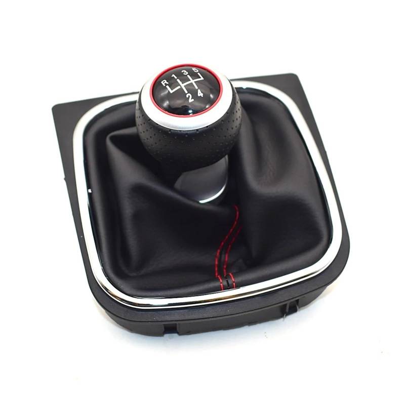 Schaltknauf Für VW Für Golf Für MK5 Für Golf 5 Für Golf 6 Für Kaninchen Für Jetta Für MK6 2010-2014 5 6 Gang Leder Auto Schaltknauf Stick Staub Abdeckung Schaltknäufe(80 H5) von NLNPFGHVZY