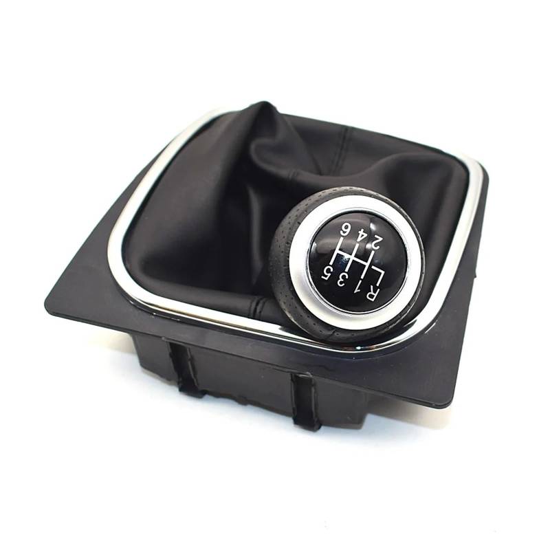 Schaltknauf Für VW Für Golf Für MK5 Für Golf 5 Für Golf 6 Für Kaninchen Für Jetta Für MK6 2010-2014 5 6 Gang Leder Auto Schaltknauf Stick Staub Abdeckung Schaltknäufe(80 Y6) von NLNPFGHVZY