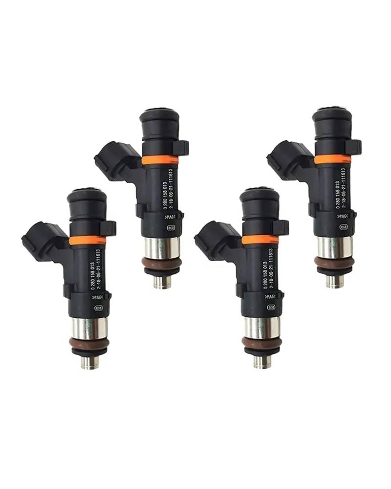 Einspritzventil Einspritzdüse Injektor Für Note Micra III 3 C + C K12 E11 16600AX200 0280158013 4 Stück Automotor-Kraftstoffeinspritzdüsen von NLTNJI