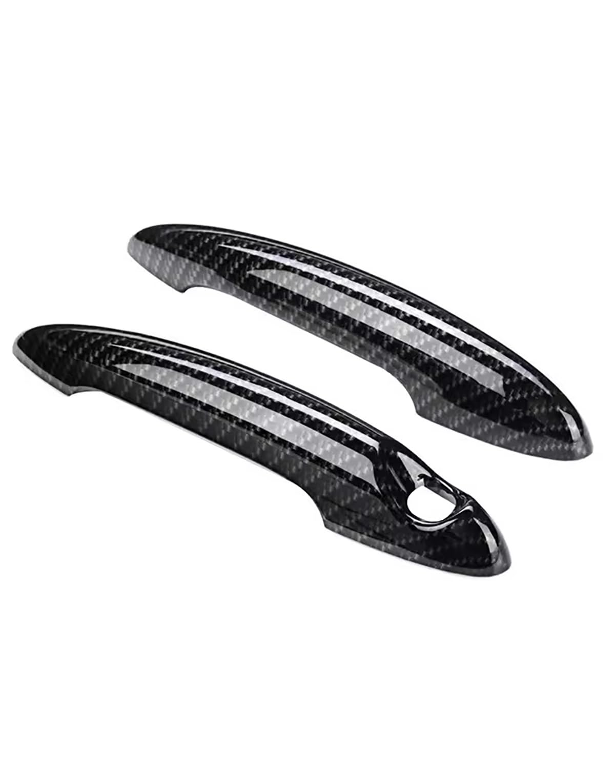 Türgriff Blenden Glänzend Schwarz Carbon Fiber Look Auto Außentür Griff Abdeckung Aufkleber Trim Für Mini Für Cooper S R50 R52 R53 R55 R56 R57 Türgriff Außen(Carbon Fiber Look) von NLTNJI