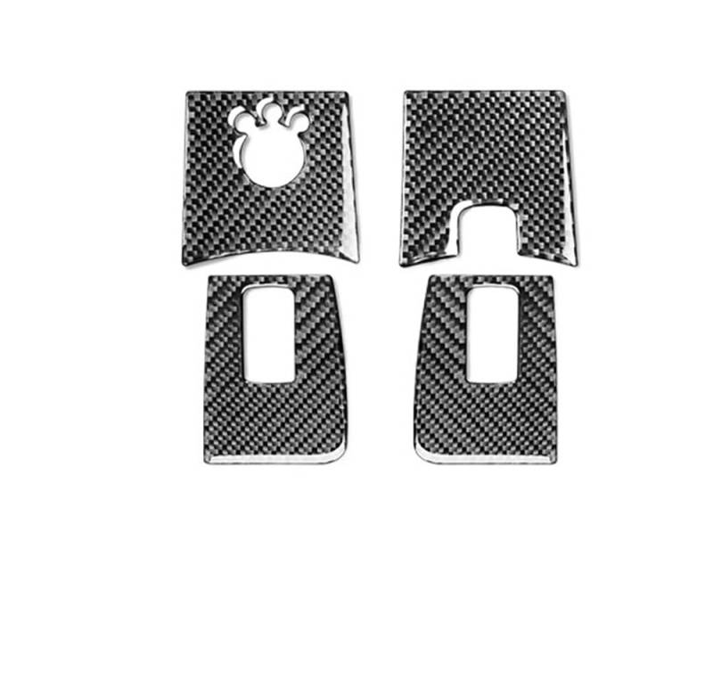 Dekoration Cover Kohlefaser Trim Für A3 S3 8P 2006 2007 Kohlefaser-Fensterheber-Bedienfeld-Trimmabdeckung Autoinnenausstattung Dekorativer Aufkleber(1 Black LHD) von NMHTJ