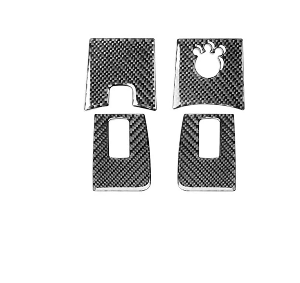 Dekoration Cover Kohlefaser Trim Für A3 S3 8P 2006 2007 Kohlefaser-Fensterheber-Bedienfeld-Trimmabdeckung Autoinnenausstattung Dekorativer Aufkleber(1 Black RHD) von NMHTJ