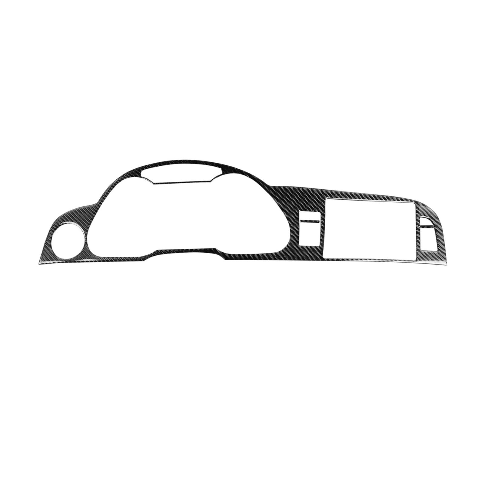 Dekoration Cover Kohlefaser Trim Für A6 S6 C6 2005-2011 Carbon Fiber Instrument Navigation Panel Auto Innen Zubehör Dekorative Aufkleber(Black LHD) von NMHTJ