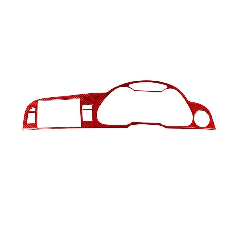 Dekoration Cover Kohlefaser Trim Für A6 S6 C6 2005-2011 Carbon Fiber Instrument Navigation Panel Auto Innen Zubehör Dekorative Aufkleber(Red RHD) von NMHTJ
