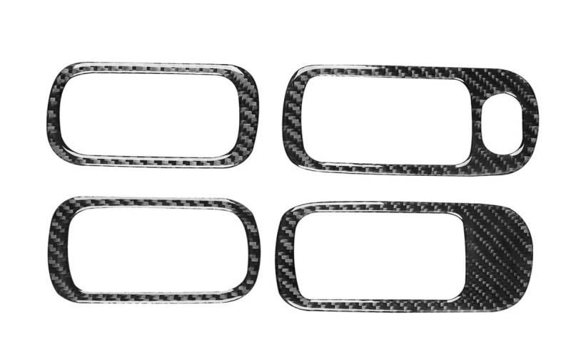 Dekoration Cover Kohlefaser Trim Für Civic 2002 Carbon Fiber Innentür Pull Griff Rahmen Panel Trim Abdeckung Auto Innen Zubehör Dekorative Aufkleber(Black) von NMHTJ