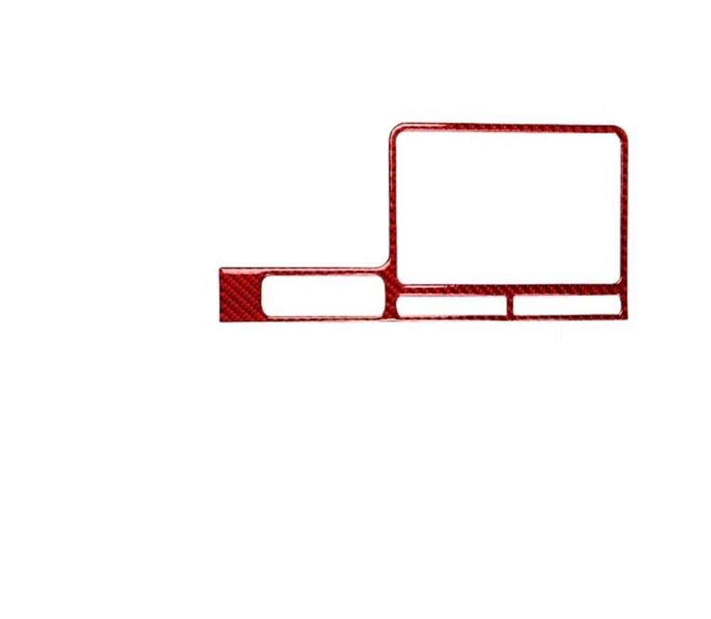 Dekoration Cover Kohlefaser Trim Für GTR R35 2008-2020 Carbon Fiber Navigation Multimedia Control Panel Auto Innen Zubehör Dekorative Aufkleber(2 Red LHD) von NMHTJ