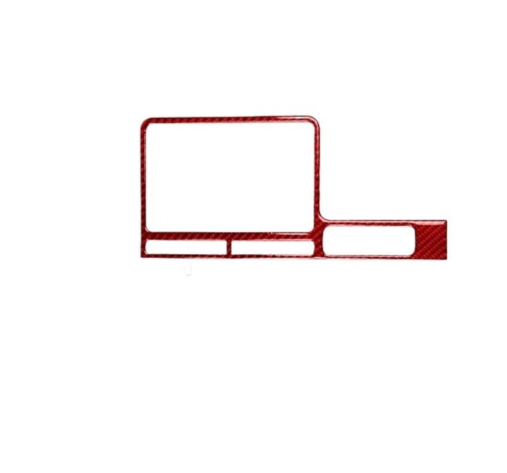 Dekoration Cover Kohlefaser Trim Für GTR R35 2008-2020 Carbon Fiber Navigation Multimedia Control Panel Auto Innen Zubehör Dekorative Aufkleber(2 Red RHD) von NMHTJ