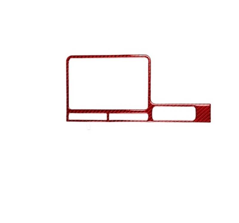 Dekoration Cover Kohlefaser Trim Für GTR R35 2008-2020 Carbon Fiber Navigation Multimedia Control Panel Auto Innen Zubehör Dekorative Aufkleber(2 Red RHD) von NMHTJ