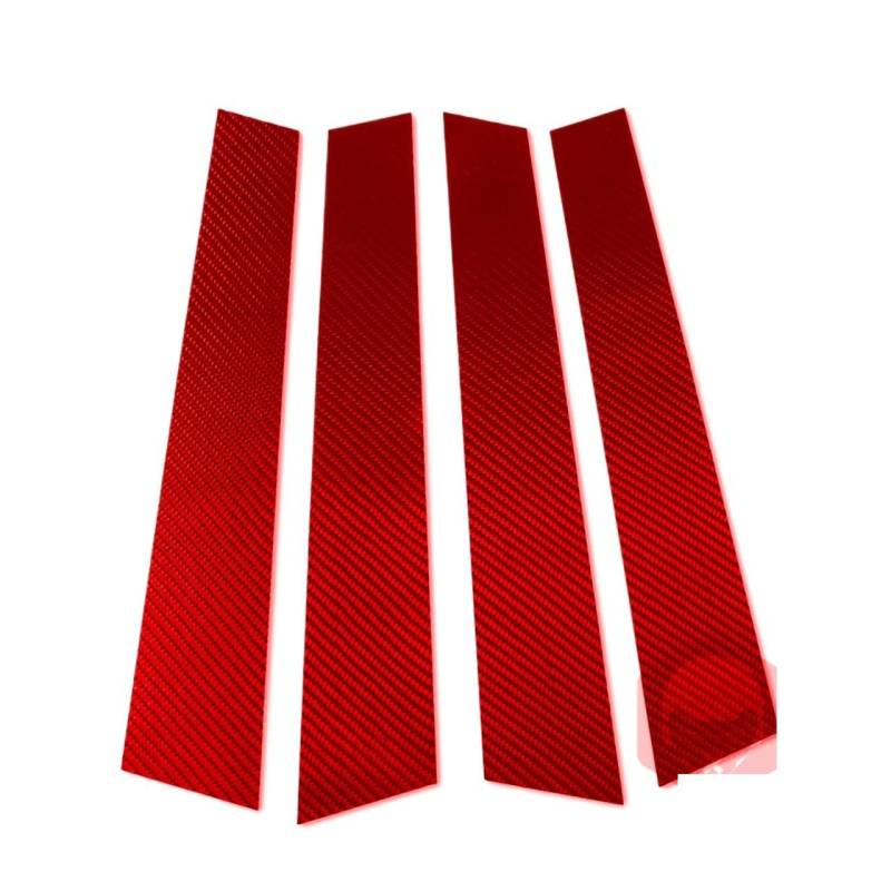Dekoration Cover Kohlefaser Trim Für Golf 8 GTI MK8 2021-2023 Carbonfaser-Tür-B-Säulenverkleidungsleiste Autoinnenausstattung Dekorative Aufkleber(Red Carbon Fibre) von NMHTJ