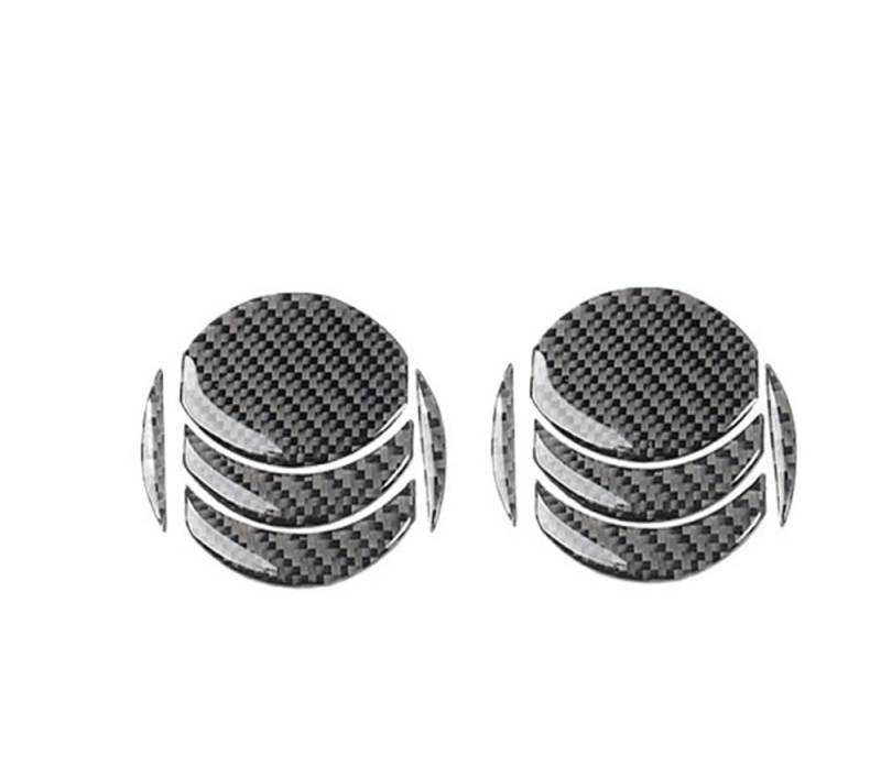 Dekoration Cover Kohlefaser Trim Für Grand Für Vitara 2006-2013 Zubehör Carbon Fiber Dashboard Air Outlet Trim Aufkleber Dekoration Auto Innen(Black) von NMHTJ