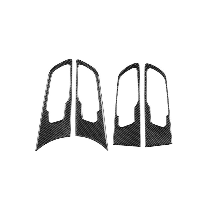 Dekoration Cover Kohlefaser Trim Für Ra&nger Sport 2020-2022 Carbon Fiber Innentürgriff Rahmenabdeckung Autoinnenausstattung Dekorative Aufkleber(Black) von NMHTJ