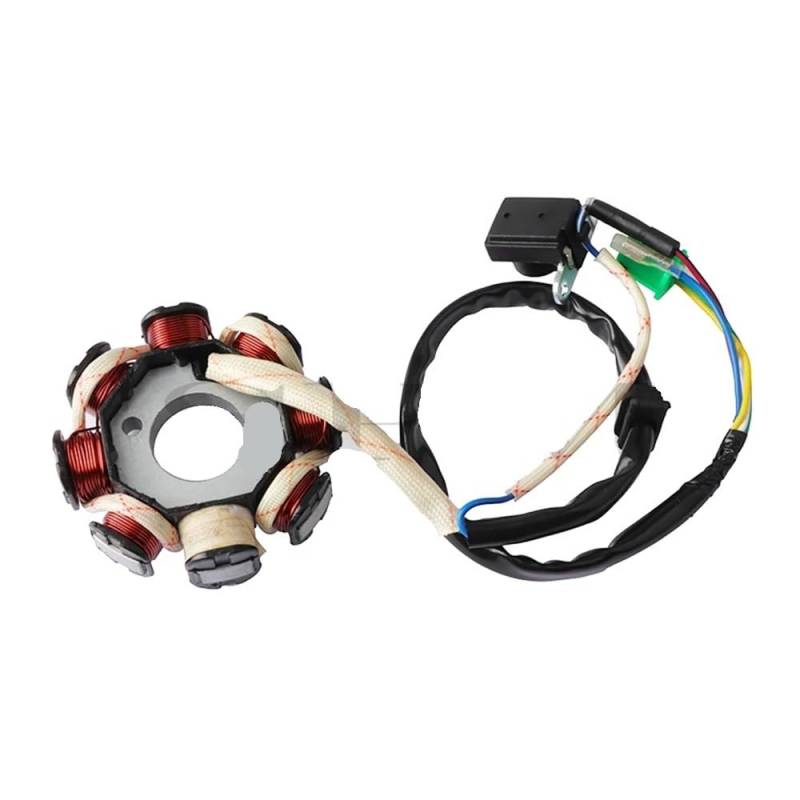 Motorrad Magneto Zündstator Magneto Stator Zündung Generator 8 Pol Spule Für GY6 125cc 150cc Moped Roller ATV Dirt Bike Motorrad Zubehör von NMHTJ