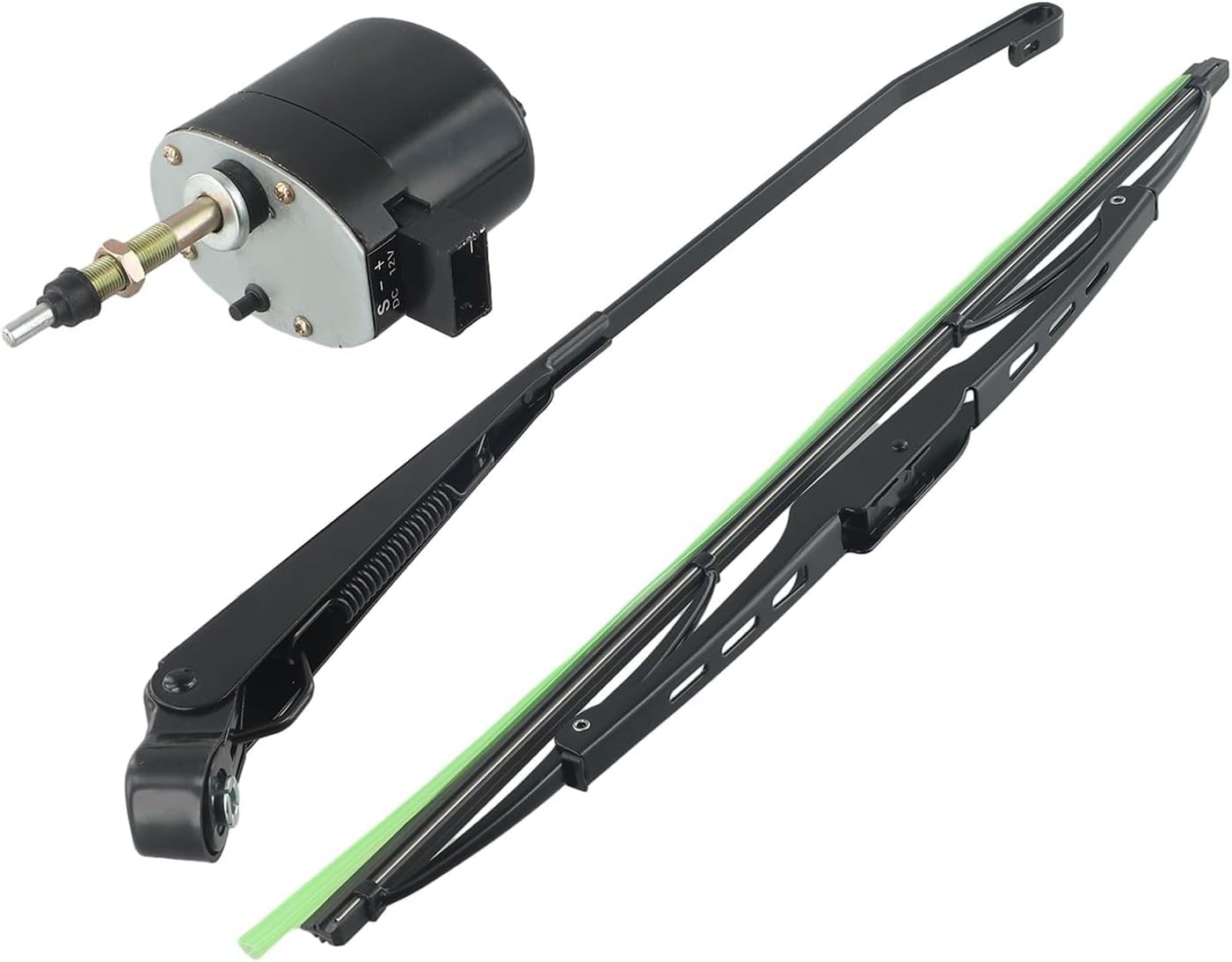 Für 1 Stück 12 V Scheibenwischermotor mit 2 Stück 400 mm Wischer, geeignet für Traktor, Boot, Wohnmobil, Wischerblatt 105° Wischerblatt ,Wischermotor Scheibenwischermotor Für 1 Stück 12 V Scheibenwischermotor mit 2 Stück 400 mm Wischer, geeignet für Traktor, Boot, Wohnmobil, Wischerblatt 105° Wischerblatt ,Wischermotor Scheibenwischermotor von NMJHEVX