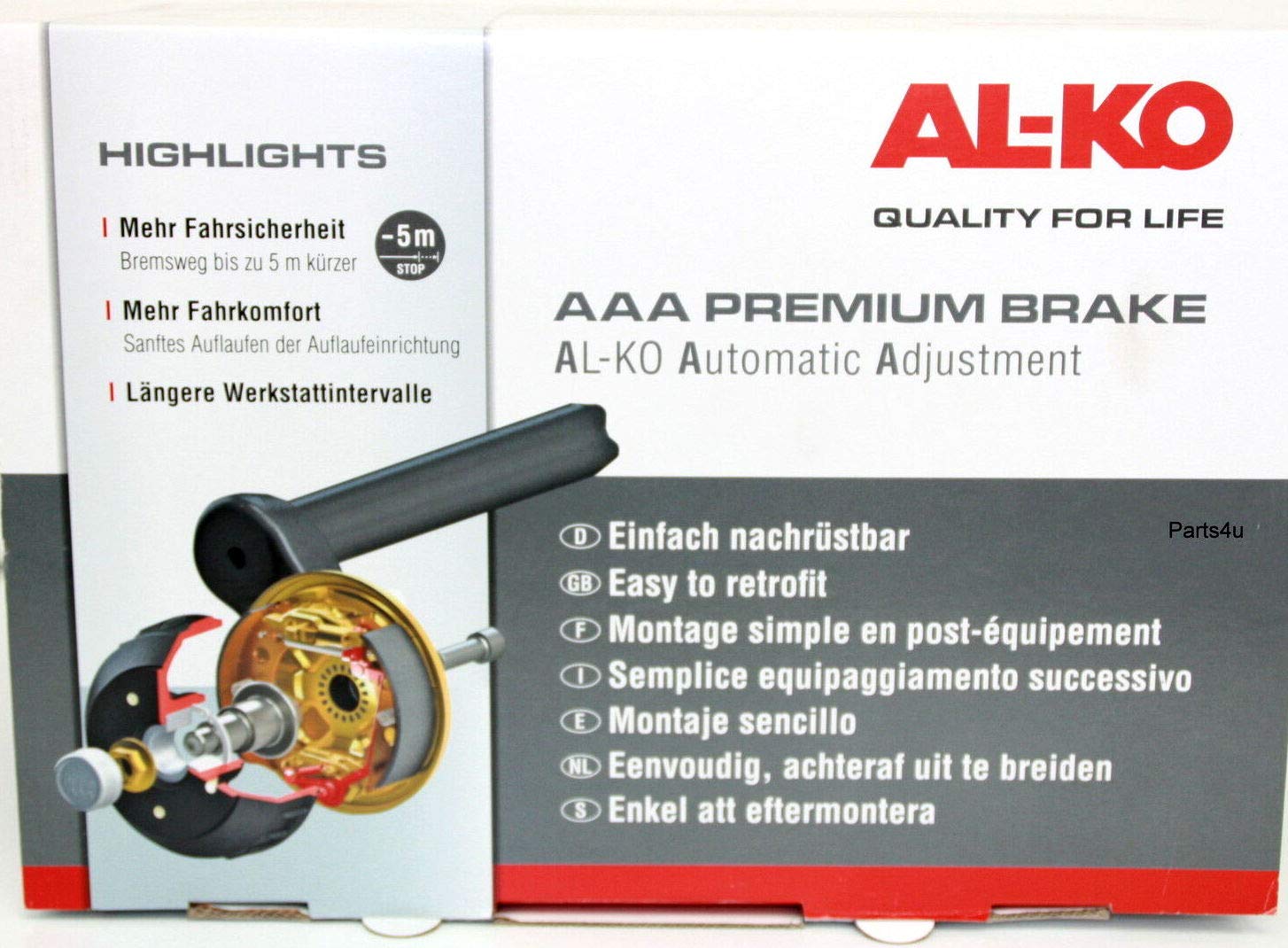 NN ALKO Bremsbacken Nachrüstset AAA Premium Radbremse 2051 automatsche Nachstellung von NN
