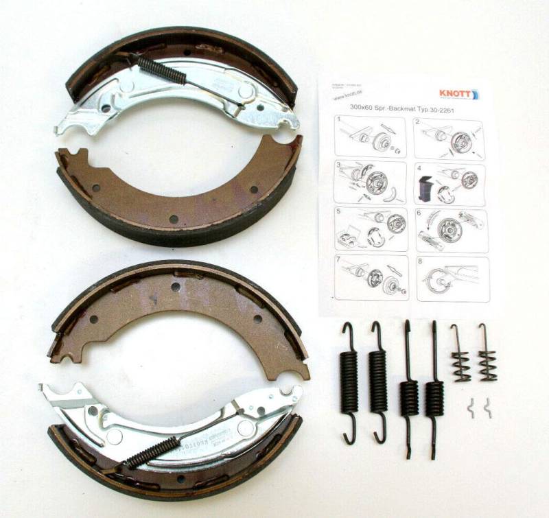 Original Knott Bremsbackensatz mit Federn 300x60 für Radbremse 30-2261 Backmat von trailer parts4u