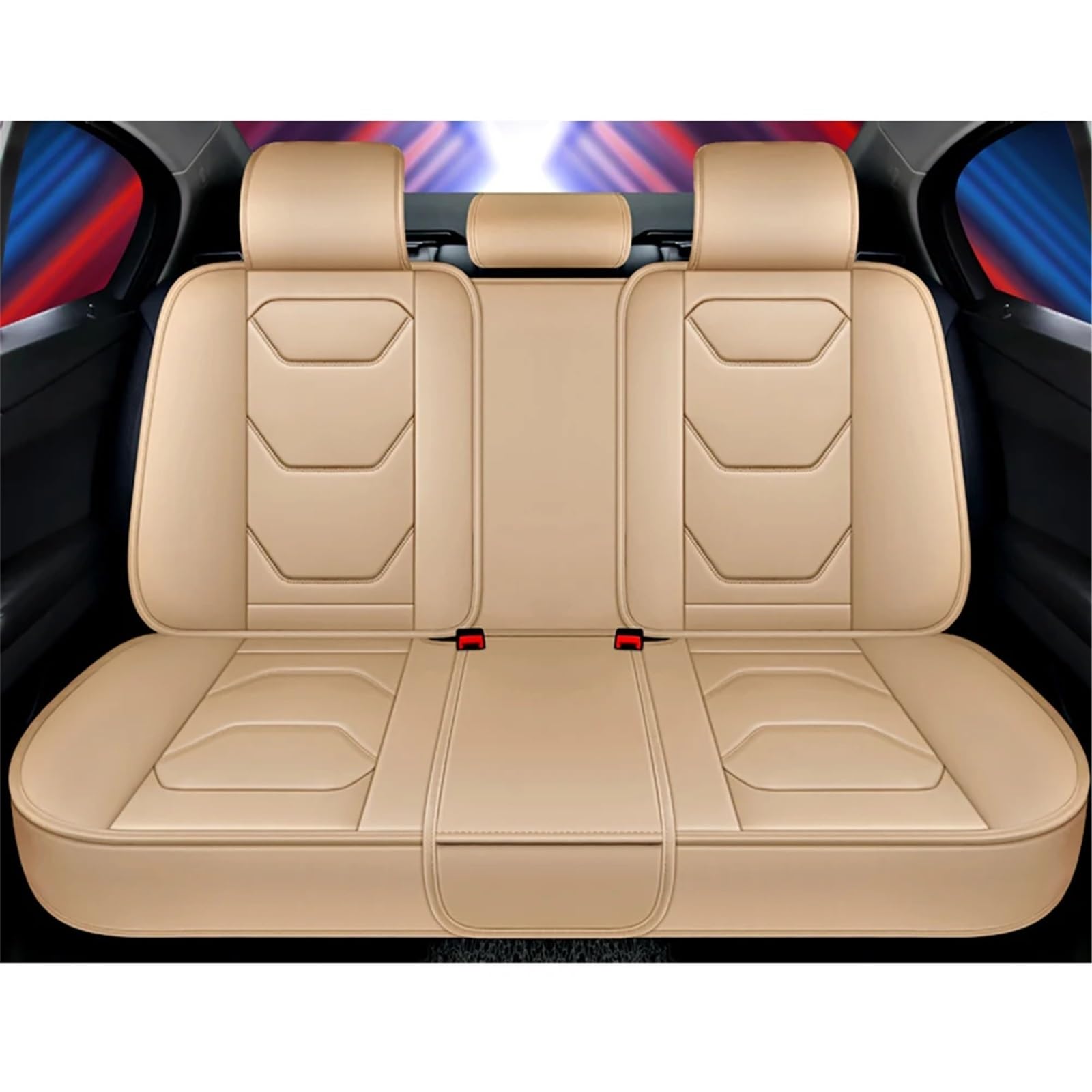 Kompatibel Mit Nissan Für Leaf Für Teana Für Tiida Autositzbezüge, Sitzkissenbezug, Autositz-Schutzpolster, Auto-Sitzbezug Vorne Und Hinten Autositz Sitzauflagen(Beige,Rear) von NNBINK
