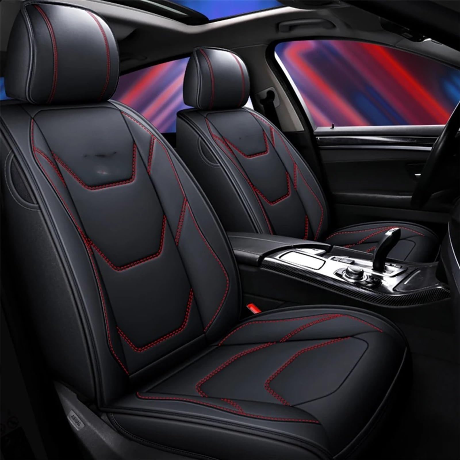 Kompatibel Mit Nissan Für Leaf Für Teana Für Tiida Autositzbezüge, Sitzkissenbezug, Autositz-Schutzpolster, Auto-Sitzbezug Vorne Und Hinten Autositz Sitzauflagen(Black,Front) von NNBINK