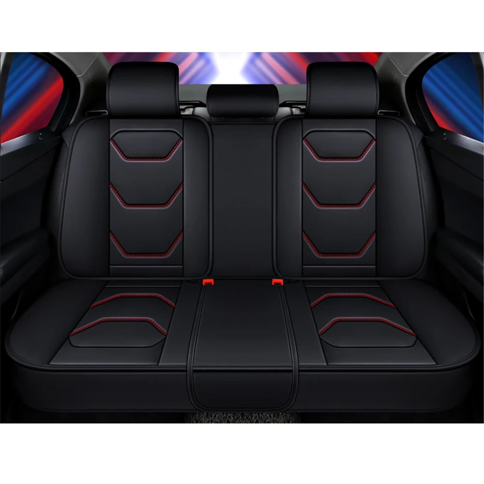 Kompatibel Mit Nissan Für Leaf Für Teana Für Tiida Autositzbezüge, Sitzkissenbezug, Autositz-Schutzpolster, Auto-Sitzbezug Vorne Und Hinten Autositz Sitzauflagen(Black,Rear) von NNBINK