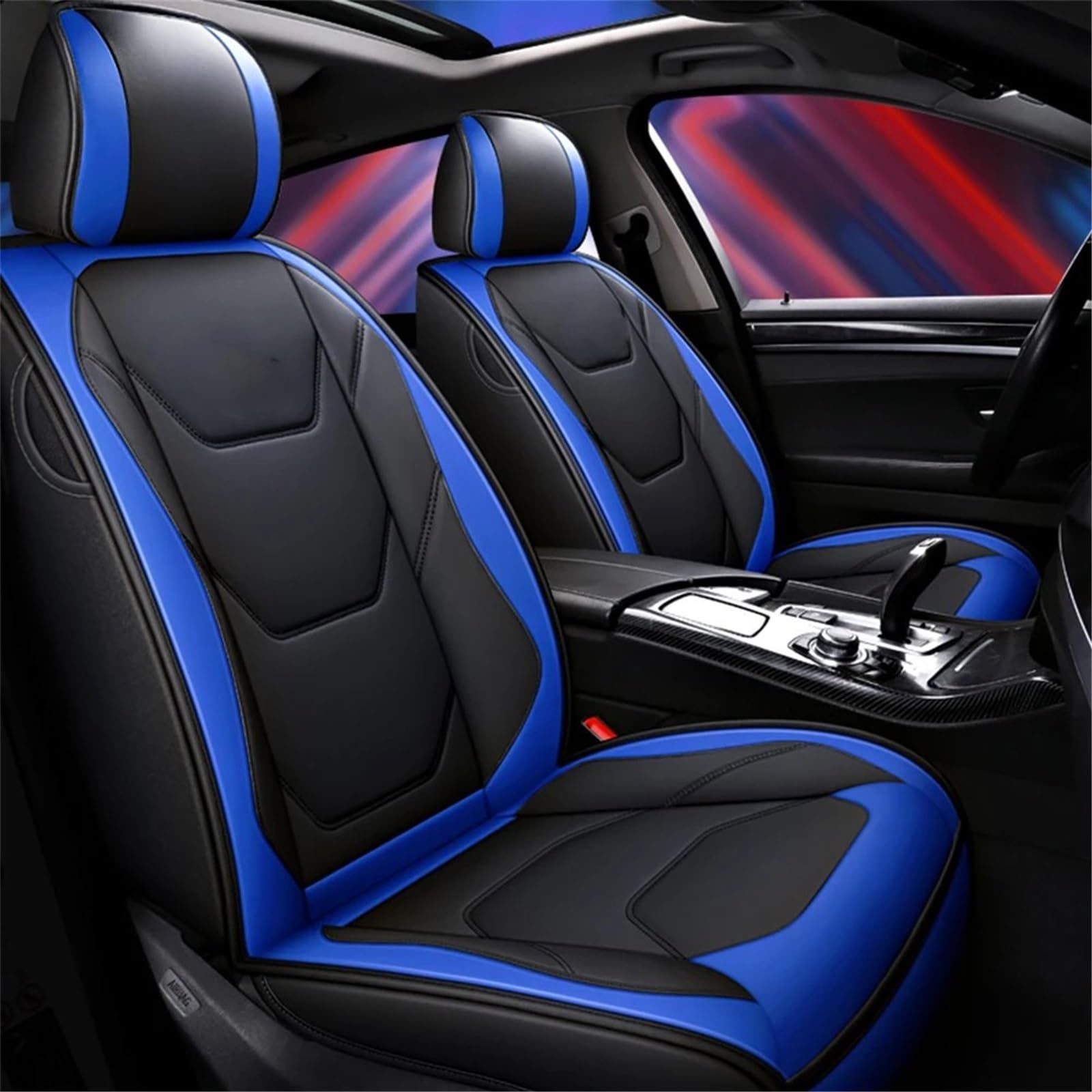Kompatibel Mit Nissan Für Leaf Für Teana Für Tiida Autositzbezüge, Sitzkissenbezug, Autositz-Schutzpolster, Auto-Sitzbezug Vorne Und Hinten Autositz Sitzauflagen(Blue,Front) von NNBINK