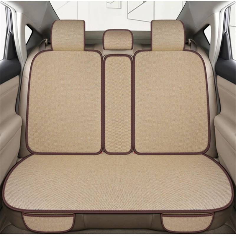NNBINK Autositz Four Seasons Universal-Sitzbezug-Matte Automobil-Innenraum-Autositz-Schutzpolster Auto-Vorder-/Rücksitzbezug Autositz Sitzauflagen(Beige,Rear) von NNBINK