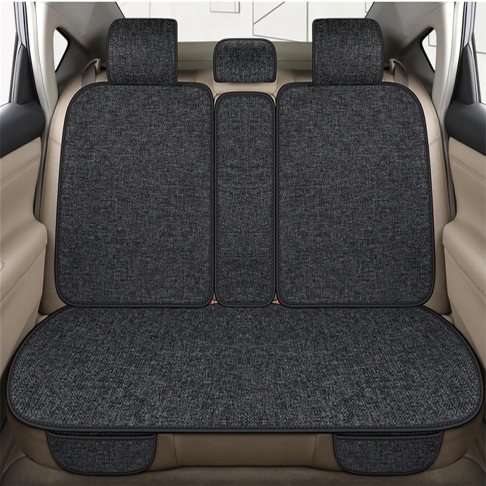 NNBINK Autositz Four Seasons Universal-Sitzbezug-Matte Automobil-Innenraum-Autositz-Schutzpolster Auto-Vorder-/Rücksitzbezug Autositz Sitzauflagen(Black,Rear) von NNBINK
