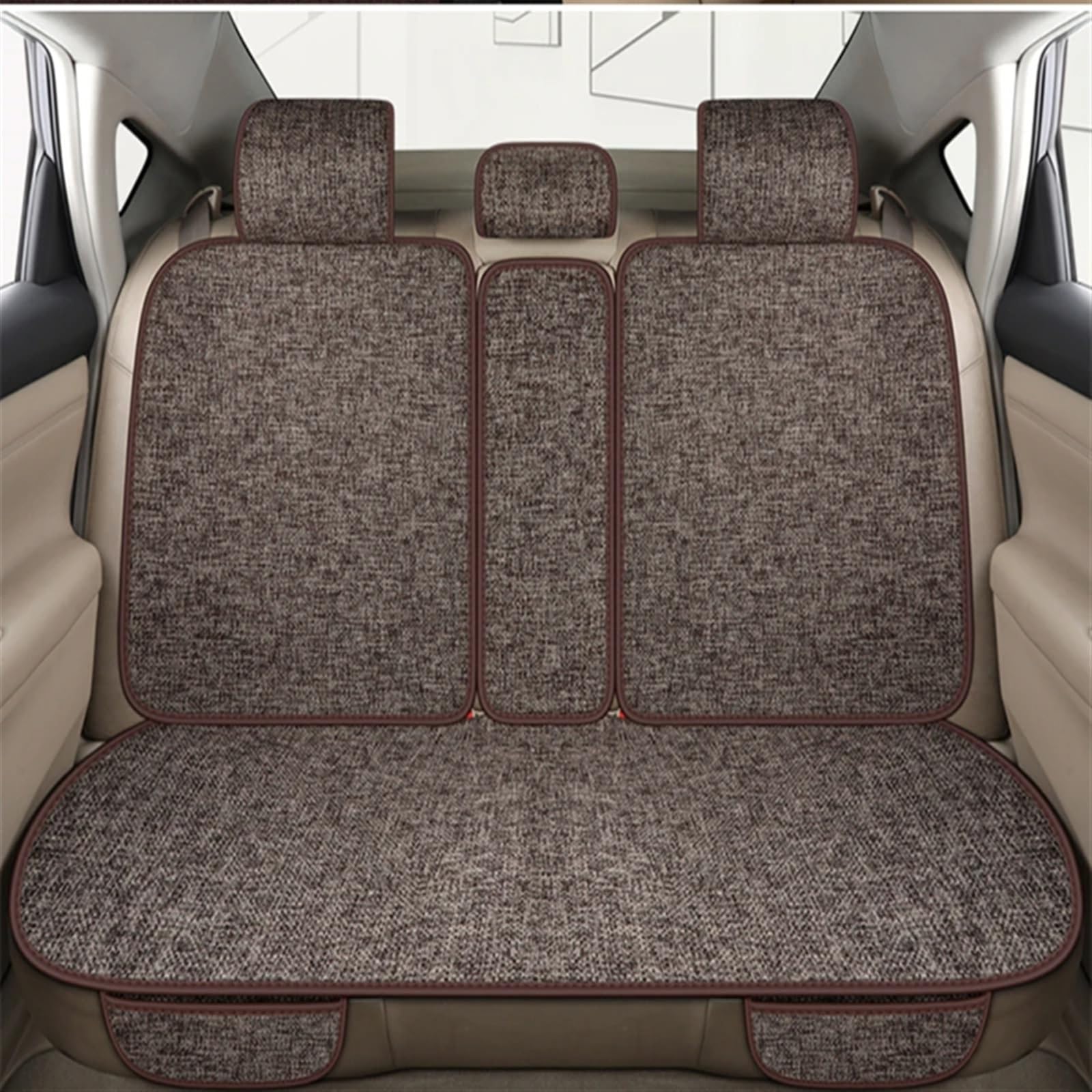 NNBINK Autositz Four Seasons Universal-Sitzbezug-Matte Automobil-Innenraum-Autositz-Schutzpolster Auto-Vorder-/Rücksitzbezug Autositz Sitzauflagen(Brown,Rear) von NNBINK