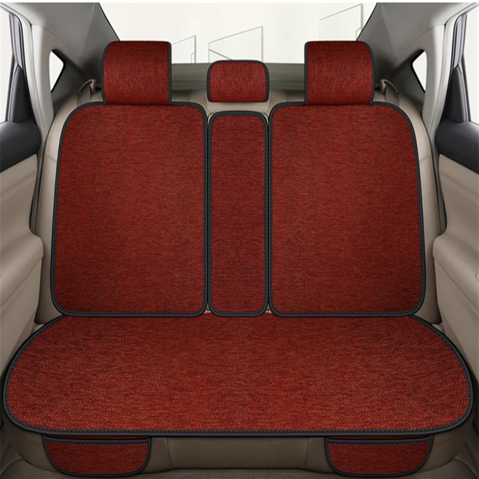 NNBINK Autositz Four Seasons Universal-Sitzbezug-Matte Automobil-Innenraum-Autositz-Schutzpolster Auto-Vorder-/Rücksitzbezug Autositz Sitzauflagen(Red,Rear) von NNBINK