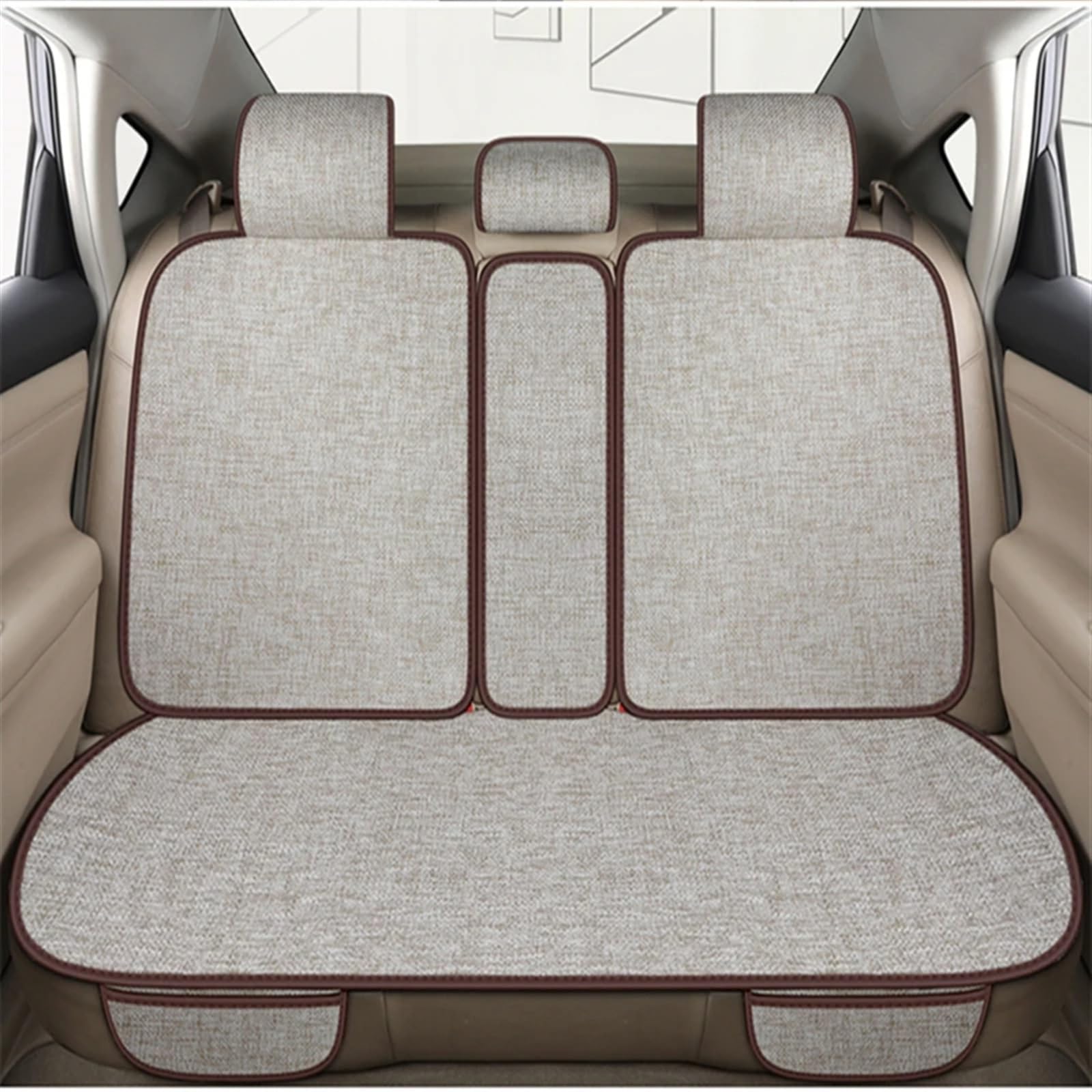NNBINK Autositz Four Seasons Universal-Sitzbezug-Matte Automobil-Innenraum-Autositz-Schutzpolster Auto-Vorder-/Rücksitzbezug Autositz Sitzauflagen(White,Rear) von NNBINK